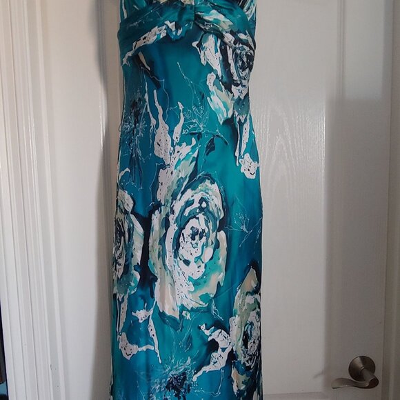 Adrianna Pappell 100% Silk Beaded Babydoll Empire Waist Prom Evening Dress 6 - Picture 6 of 16